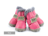 Fashion anti-slip leather cotton waterproof pet boots (For small to medium sized pets)