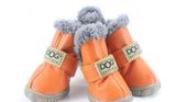 Fashion anti-slip leather cotton waterproof pet boots (For small to medium sized pets)