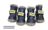 Fashion anti-slip leather cotton waterproof pet boots (For small to medium sized pets)