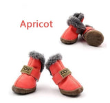 Fashion anti-slip leather cotton waterproof pet boots (For small to medium sized pets)