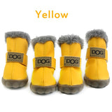 Fashion anti-slip leather cotton waterproof pet boots (For small to medium sized pets)