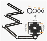 Universal Angle Measuring Ruler, with Tile Hole Locator