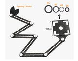 Universal Angle Measuring Ruler, with Tile Hole Locator