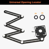 Universal Angle Measuring Ruler, with Tile Hole Locator