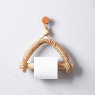 Vintage Wooden Toilet/Bathroom or Kitchen Rope Holder - For Toilet Paper or Towel Hanging