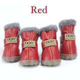 Fashion anti-slip leather cotton waterproof pet boots (For small to medium sized pets)