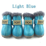 Fashion anti-slip leather cotton waterproof pet boots (For small to medium sized pets)