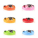 Nylon LED glowing pet collar for night safety