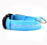 Nylon LED glowing pet collar for night safety