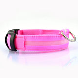 Nylon LED glowing pet collar for night safety