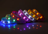 Glowing stripped pattern LED pet collar for night safety