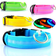 Nylon LED glowing pet collar for night safety