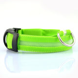 Nylon LED glowing pet collar for night safety