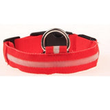 Nylon LED glowing pet collar for night safety