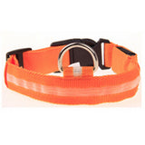 Nylon LED glowing pet collar for night safety